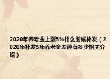 2020年养老金上涨5%什么时候补发（2020年补发5年养老金差额有多少相关介绍）