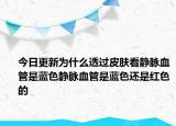 今日更新为什么透过皮肤看静脉血管是蓝色静脉血管是蓝色还是红色的