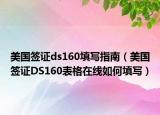 美国签证ds160填写指南（美国签证DS160表格在线如何填写）