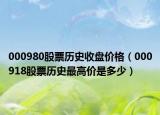 000980股票历史收盘价格（000918股票历史最高价是多少）