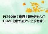 PSP3000（我把主题放进H:\THEME 为什么在PSP上没有呢）