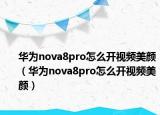 华为nova8pro怎么开视频美颜（华为nova8pro怎么开视频美颜）