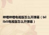 哔哩哔哩电视版怎么开弹幕（bilibili电视版怎么开弹幕）