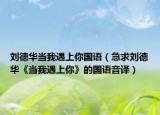 刘德华当我遇上你国语（急求刘德华《当我遇上你》的国语音译）