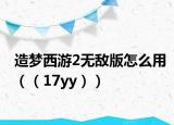 造梦西游2无敌版怎么用（（17yy））
