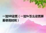一加9R设置（一加9r怎么设置屏幕使用时间）