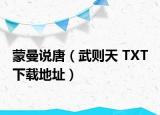 蒙曼说唐（武则天 TXT 下载地址）