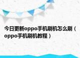 今日更新oppo手机刷机怎么刷（oppo手机刷机教程）