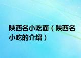 陕西名小吃面（陕西名小吃的介绍）