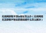 无线网获取不到ip地址怎么办（无线网络无法获取IP地址的原因是什么怎么解决）