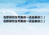 在职研究生考英语一还是英语二（在职研究生考英语一还是英语二）