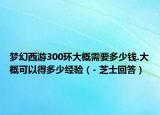 梦幻西游300环大概需要多少钱.大概可以得多少经验（- 芝士回答）