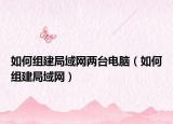 如何组建局域网两台电脑（如何组建局域网）