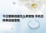今日更新微信怎么养宠物 手机怎样养微信宠物