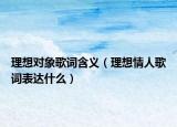 理想对象歌词含义（理想情人歌词表达什么）