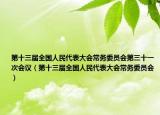第十三届全国人民代表大会常务委员会第三十一次会议（第十三届全国人民代表大会常务委员会）