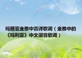 玛丽亚金雅中音译歌词（金雅中的《玛利亚》中文谐音歌词）