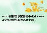 word如何显示空白格小点点（word空格出现小圆点怎么关闭）