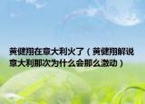 黄健翔在意大利火了（黄健翔解说意大利那次为什么会那么激动）