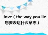 love（the way you lie 想要表达什么意思）