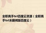 全职高手txt百度云资源（全职高手txt未删减版百度云）