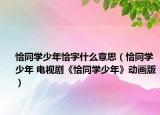 恰同学少年恰字什么意思（恰同学少年 电视剧《恰同学少年》动画版）