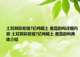 土耳其称发现7亿吨稀土 是真的吗详细内容 土耳其称发现7亿吨稀土 是真的吗具体介绍