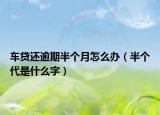 车贷还逾期半个月怎么办（半个代是什么字）