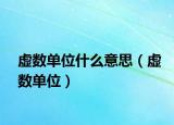 虚数单位什么意思（虚数单位）