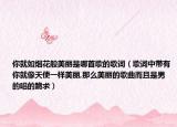 你就如烟花般美丽是哪首歌的歌词（歌词中带有你就像天使一样美丽,那么美丽的歌曲而且是男的唱的跪求）