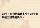 19寸正屏分辨率是多少（19寸宽屏的分辨率是多少）