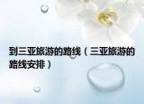 到三亚旅游的路线（三亚旅游的路线安排）