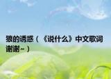 狼的诱惑（《说什么》中文歌词 谢谢~）