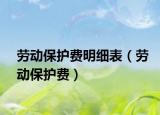 劳动保护费明细表（劳动保护费）