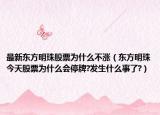 最新东方明珠股票为什么不涨（东方明珠今天股票为什么会停牌?发生什么事了?）