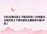 3d左右格式和上下格式区别（3D电影左右格式和上下格式的怎么看起来不是3D的）