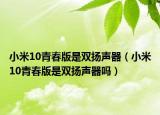 小米10青春版是双扬声器（小米10青春版是双扬声器吗）