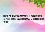 刚打了64位的魔兽世界补丁反和谐就没有作用了呢（现在骷髅全没了求解啊用的大脚）