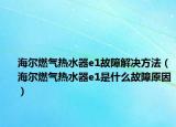 海尔燃气热水器e1故障解决方法（海尔燃气热水器e1是什么故障原因）