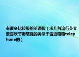 有很多比较级的英语歌（求几首流行英文歌喜欢节奏感强的类似于雷迪嘎嘎telephone的）
