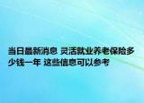 当日最新消息 灵活就业养老保险多少钱一年 这些信息可以参考