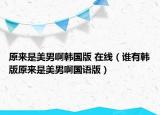 原来是美男啊韩国版 在线（谁有韩版原来是美男啊国语版）