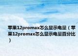 苹果12promax怎么显示电量（苹果12promax怎么显示电量百分比）