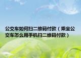 公交车如何扫二维码付款（乘坐公交车怎么用手机扫二维码付款）