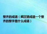 整齐的成语（疯狂猜成语一个整齐的整字是什么成语）