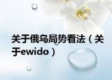关于俄乌局势看法（关于ewido）