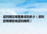 返利网在哪里看返利多少（返利的有哪些有返利网吗）