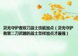 灵光守护者双刀战士技能加点（灵光守护者里二刀武器的战士怎样加点才最强）
