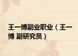 王一博副业职业（王一博 副研究员）