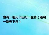 雄鸡一唱天下白打一生肖（雄鸡一唱天下白）